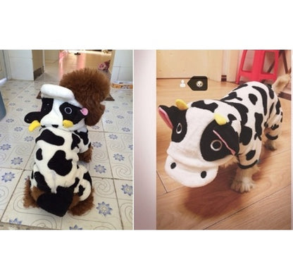 New Pet Dog Cat Coat Warm Cow Costume Cow