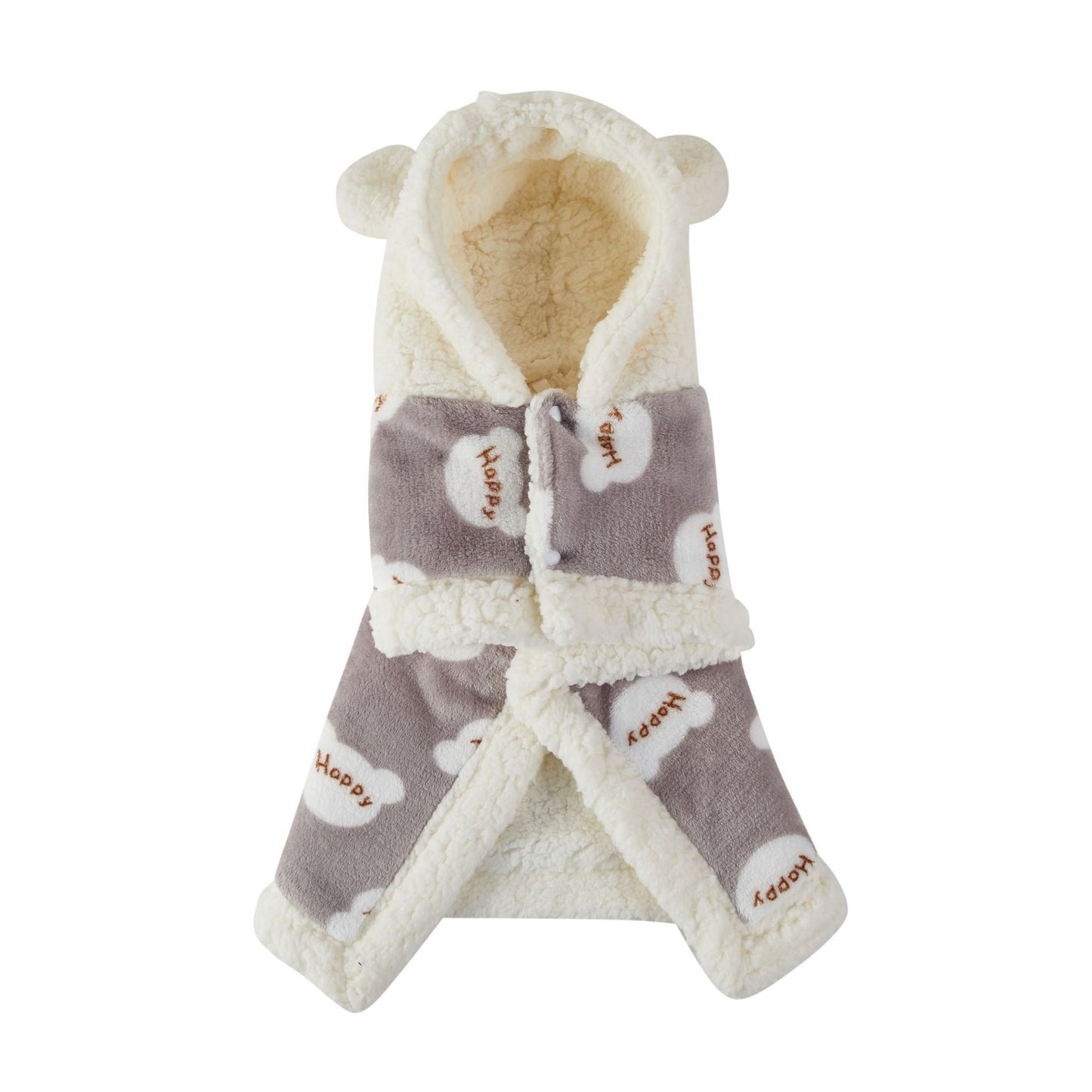 Pet Clothes Warm Thickened Flannel Hooded Shawl Pajamas