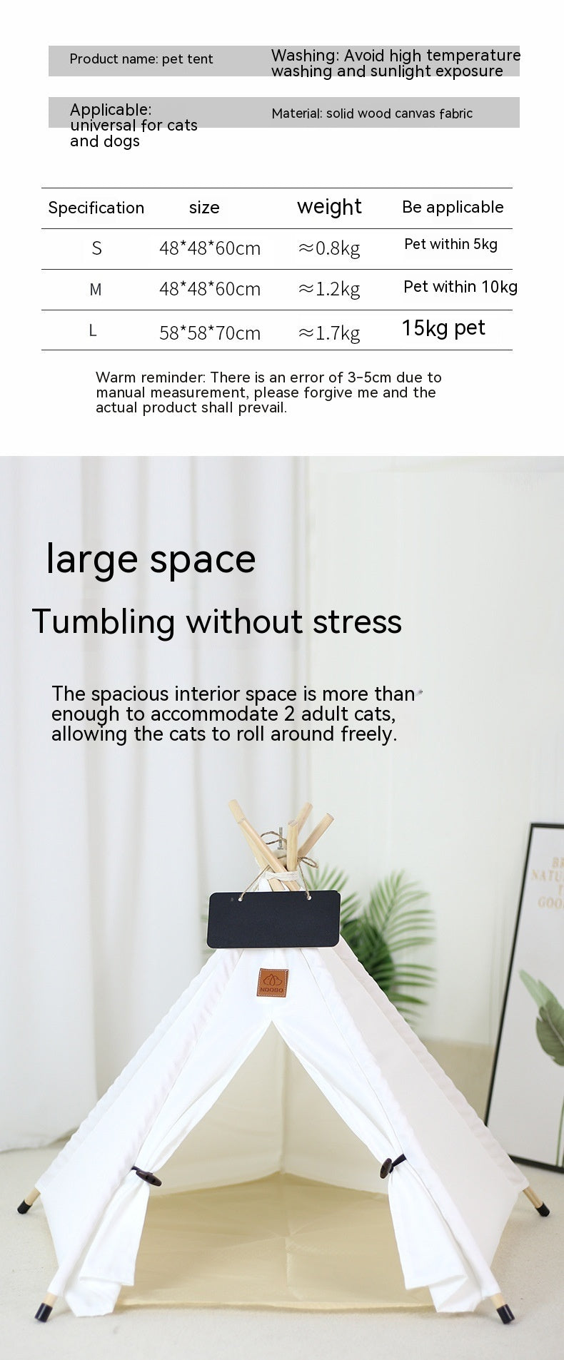 Pet Tent Cat House Removable And Washable