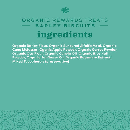 Animal Health Organic Rewards Barley Biscuit Treats, Barley Guinea Pig & Bunny Treats, Pet Snack for Rabbit, Carrot, Apple, Made with  Guinea Pig Hay, Alfalfa for Rabbit, 2.65 Oz Bag