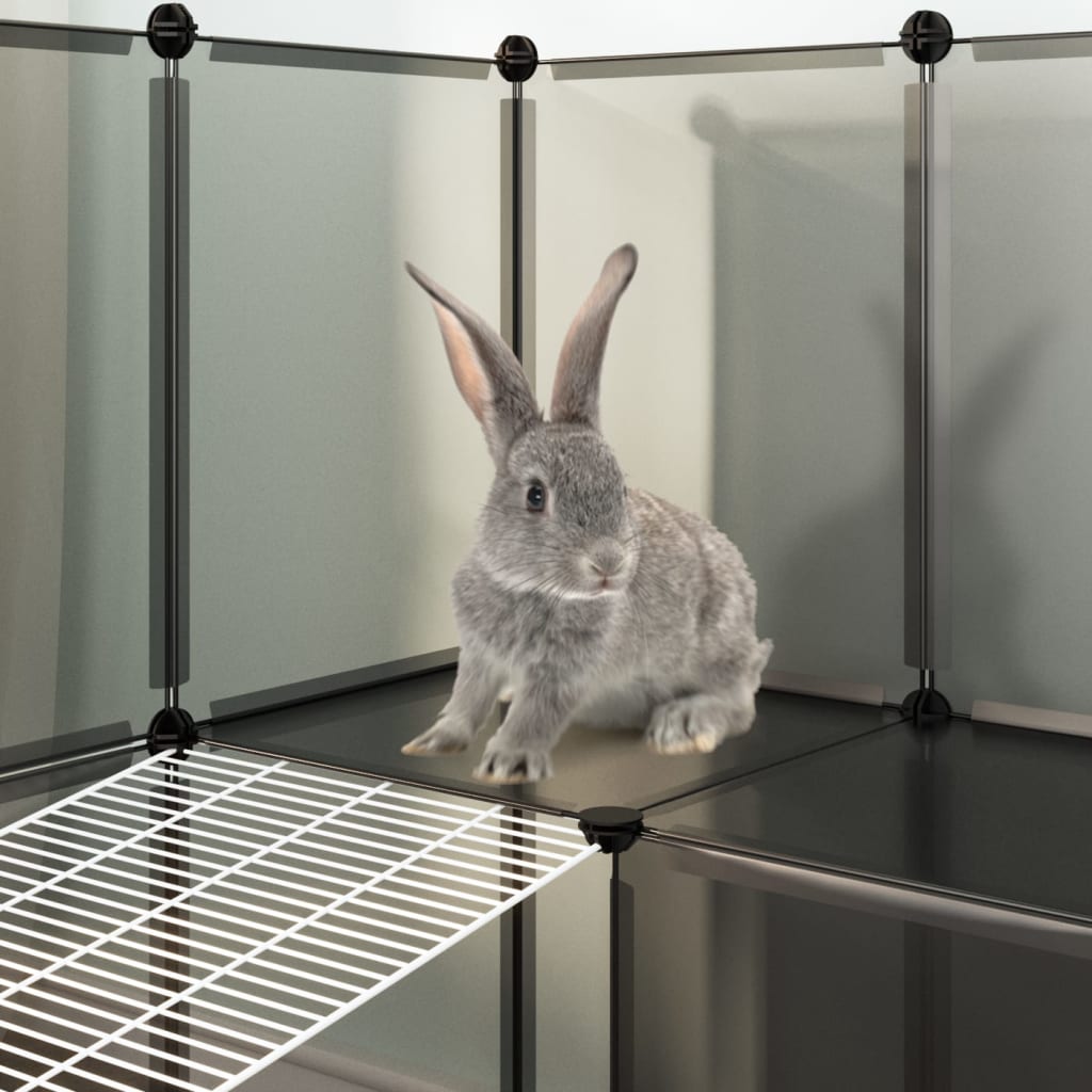 vidaXL Small Animal Cage DIY Small Animal House Rabbit Hutch PP and Steel