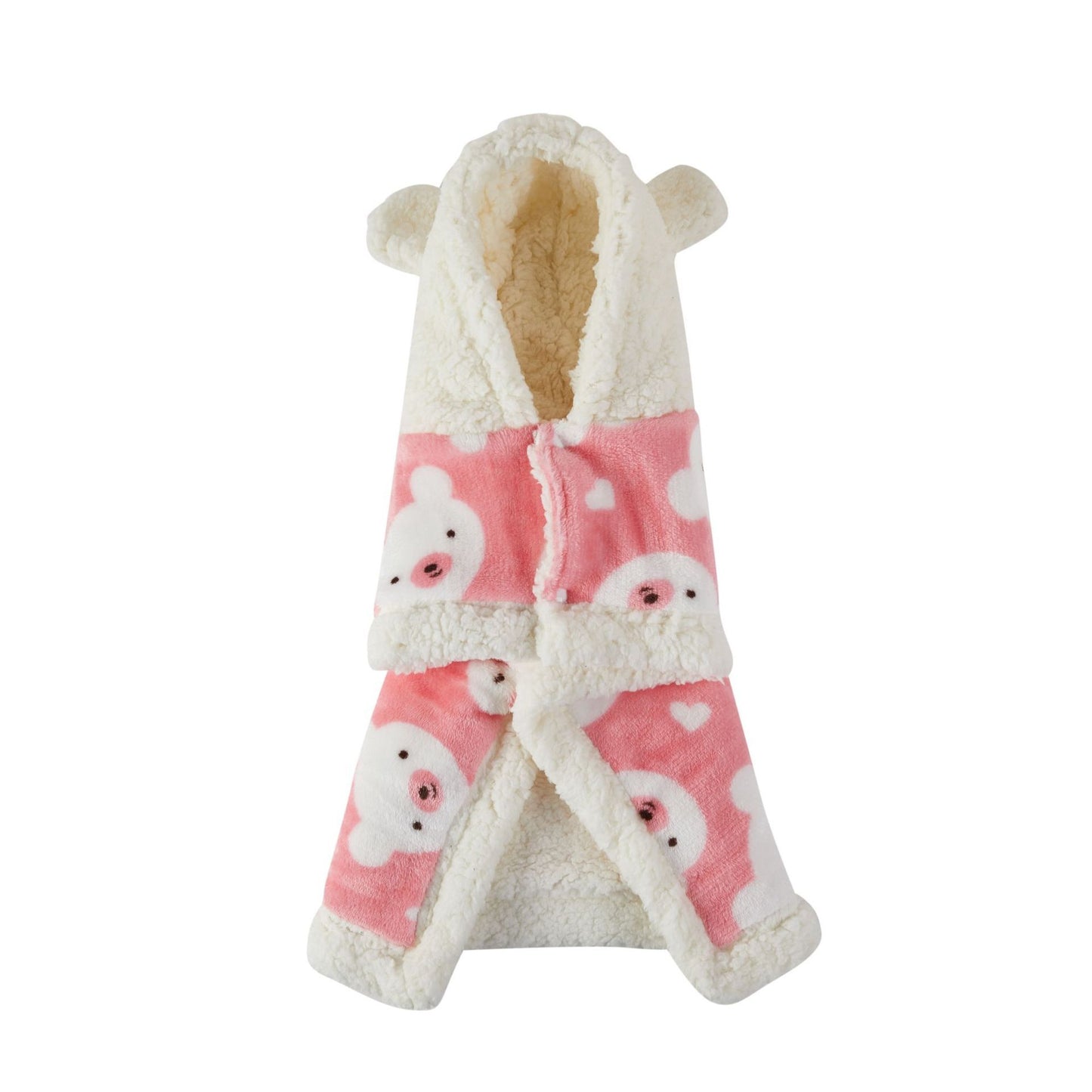 Pet Clothes Warm Thickened Flannel Hooded Shawl Pajamas